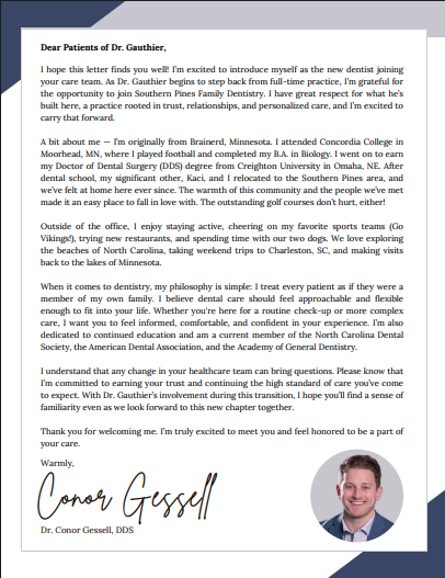 A letter from Dr. Gessell